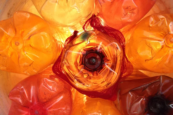 Πορτοκαλί πλαστικά μπουκάλια — Φωτογραφία Αρχείου