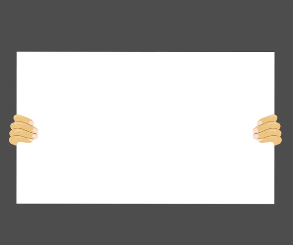 Рука тримає білий папір ізольовано — стоковий вектор