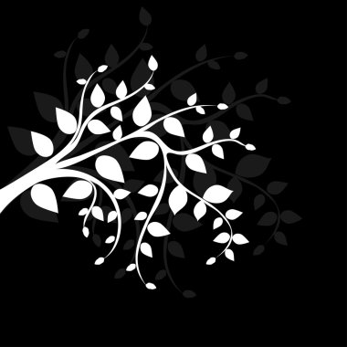 Branch on black background clipart