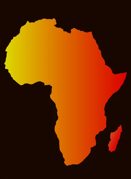 Latar belakang vektor dengan siluet peta Afrika - Stok Vektor