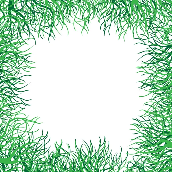 緑の草のベクトルのフレーム — ストックベクタ
