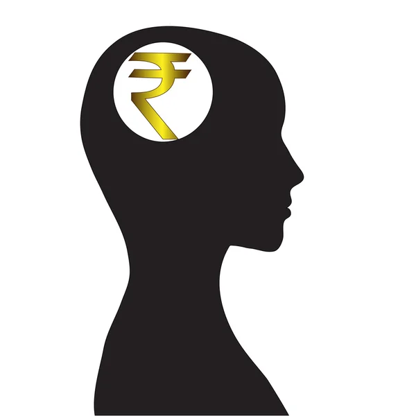 Мысли о деньгах, индийская рупия — стоковый вектор