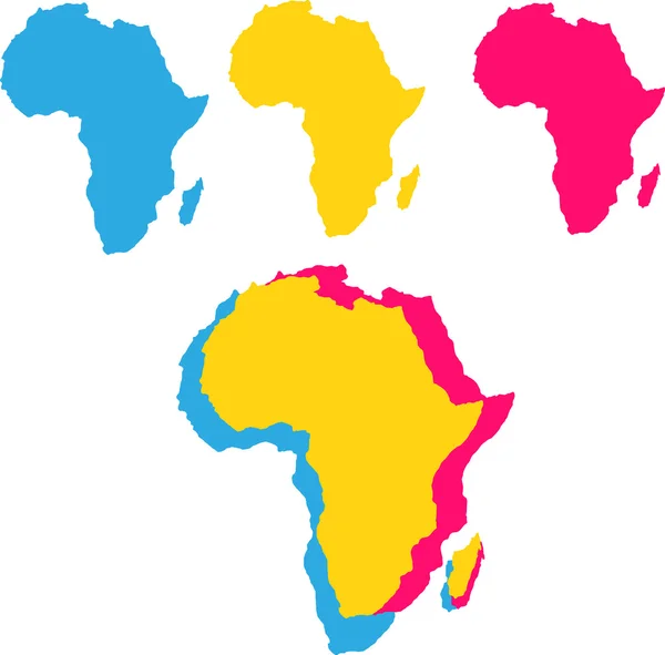 Latar belakang vektor dengan siluet peta Afrika - Stok Vektor
