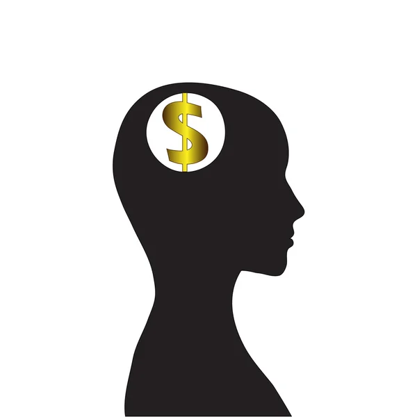 Dolarów do kontroli ludzkiego mózgu — Wektor stockowy
