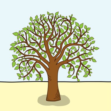 Card with stylized tree clipart