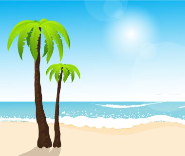 palmiye ağaçları ile mükemmel tropikal beyaz kum plaj