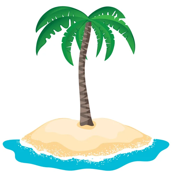 Palmier vecteur sur l'île tropicale — Image vectorielle
