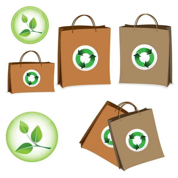 Tasche mit dem Zeichen des Recyclings. — Stockvektor