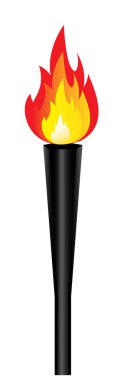 Olympic torch with flame isolated. Vector clipart