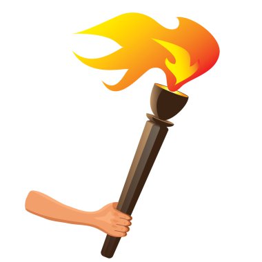 Olympic torch with flame isolated. Vector clipart
