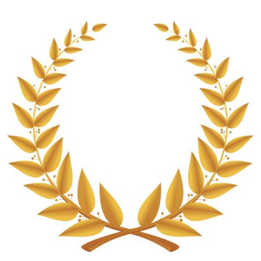 Gold laurel wreath isolated, vector clipart