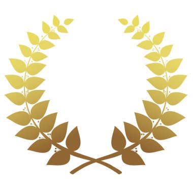 Gold laurel wreath isolated, vector clipart