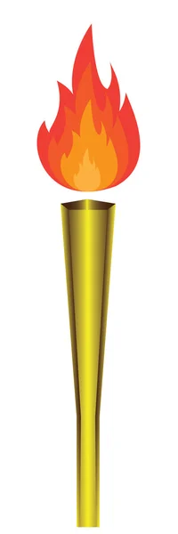 Torcia olimpica con fiamma isolata. Vettore — Vettoriale Stock
