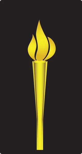 Torche olympique stylisée avec feu, vecteur — Image vectorielle