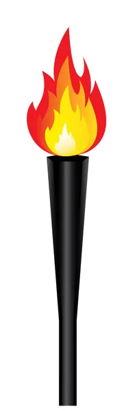 Torche olympique avec flamme isolée. Vecteur — Image vectorielle