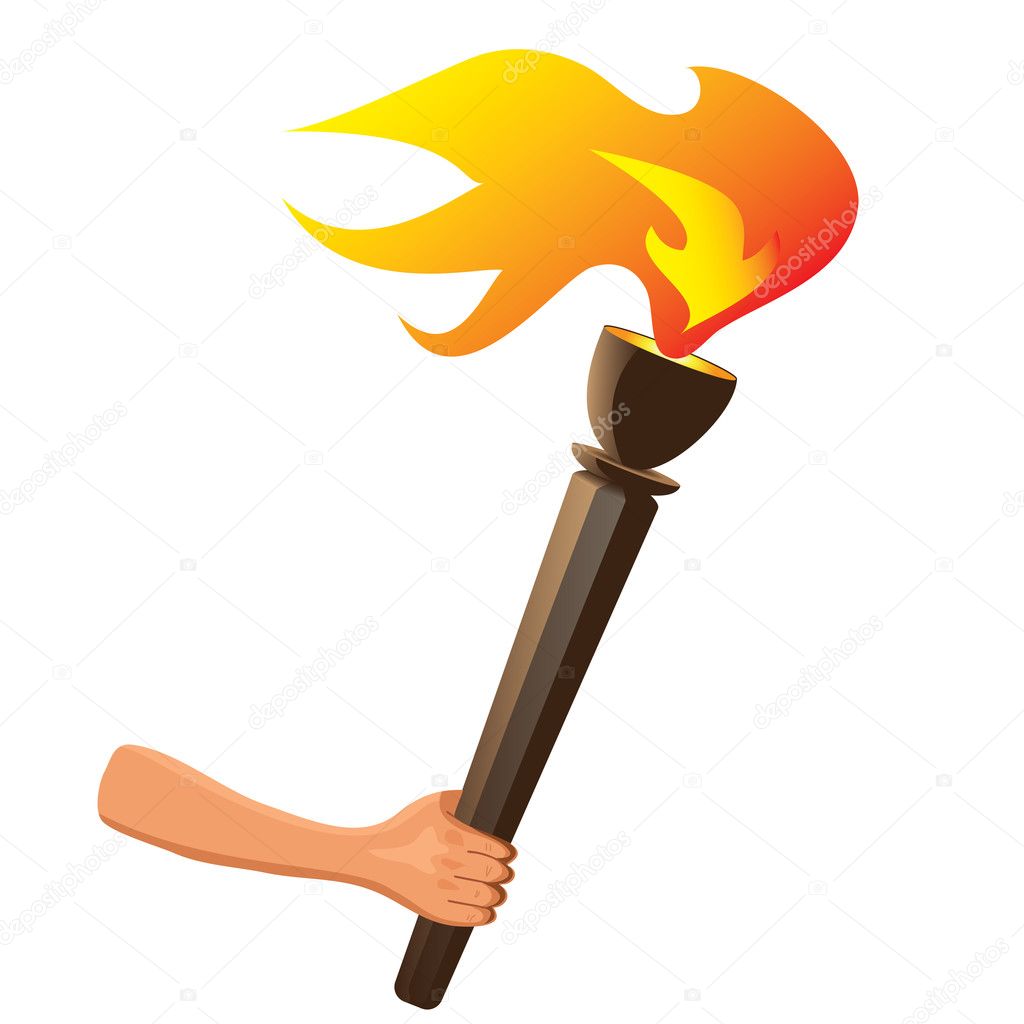 Torch icon isolated olympic fire flambeau Vector Image