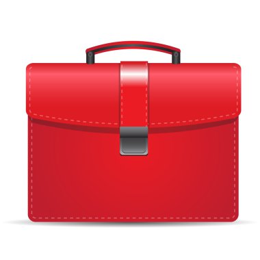 Red suitcase isolated over white clipart