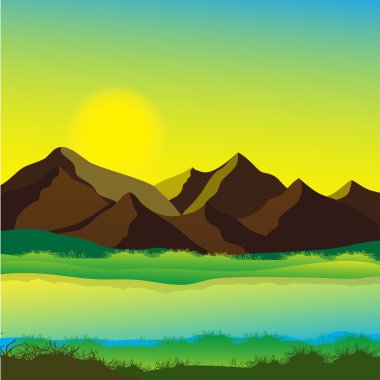 Mountain landscape clipart