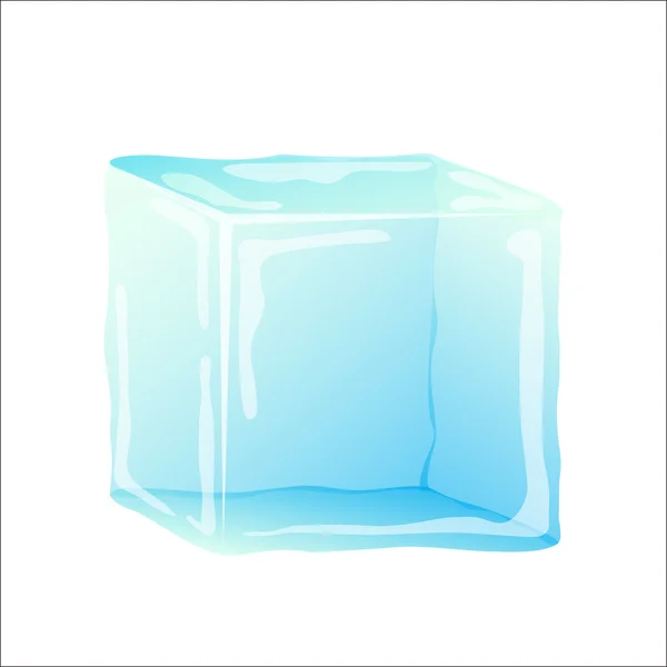 白地に隔離された氷のキューブ — ストックベクタ