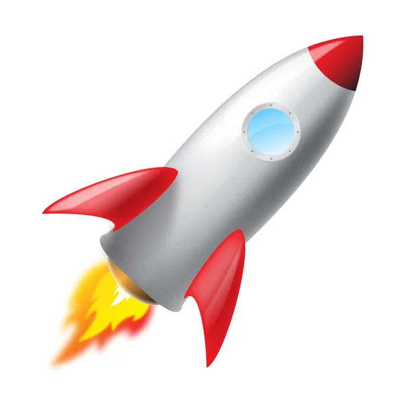 Létající kovové raketa — Stockový vektor