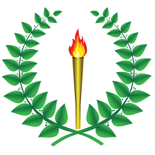 Лорел Венок и олимпийский факел — стоковый вектор