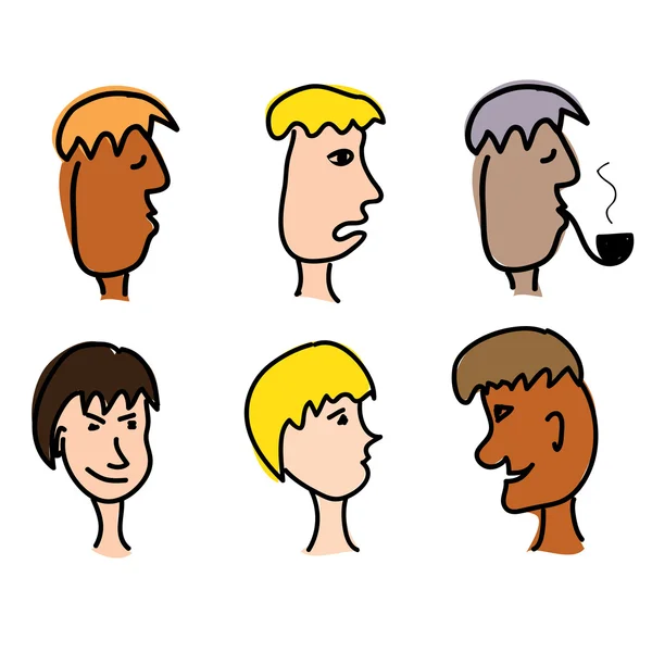 stock vector Cartoon men face