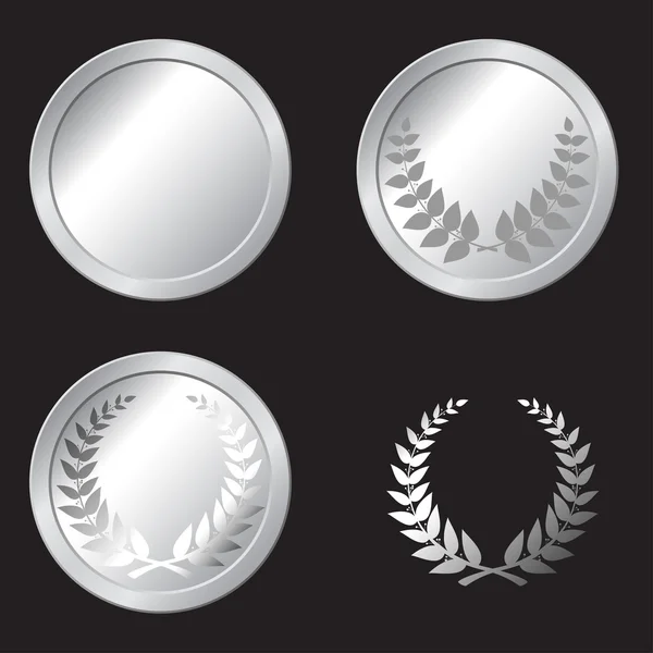 Ασημένια μετάλλια — Διανυσματικό Αρχείο