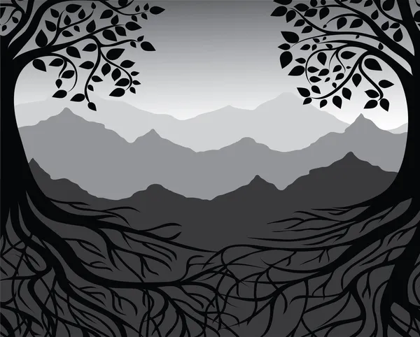 Branchs a kořeny — Stockový vektor