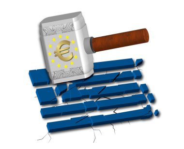 Euro Causes Recession at Greece clipart