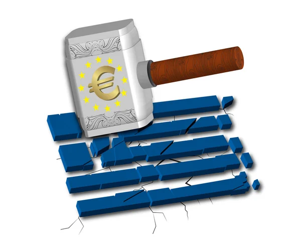 Euro Causes Recession at Greece — Stock Vector