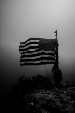 key largo, florida kazasında Amerikan bayrağı