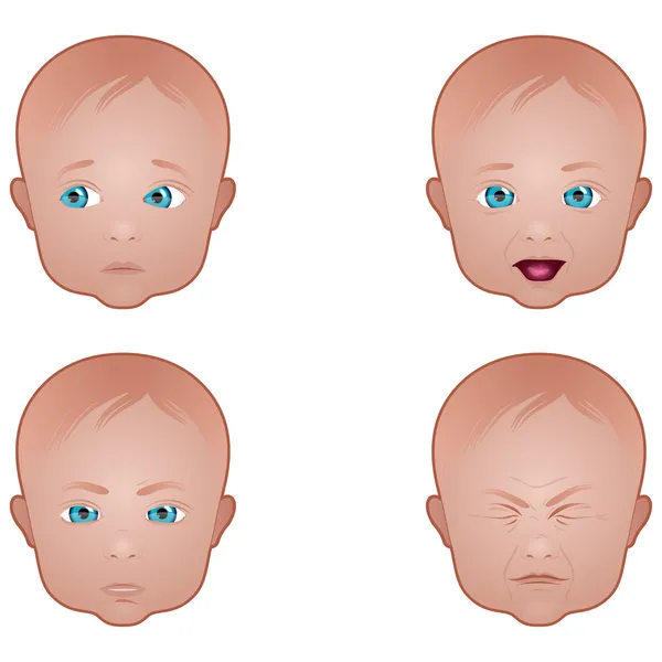 赤ちゃんの顔の表情 — ストックベクタ