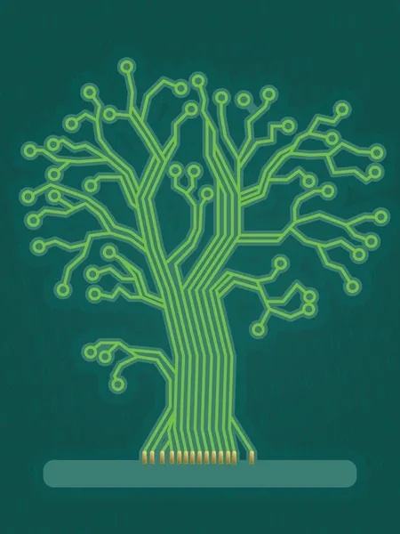 stock vector Green Circuit Board Tree