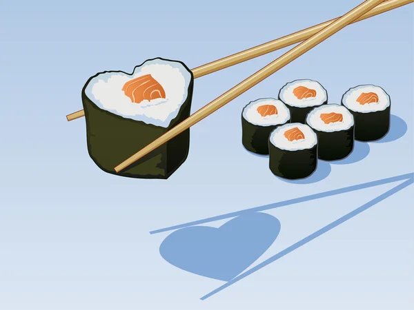 Amor de Sushi Vector de stock