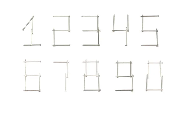 Clavos en forma de números — Foto de Stock