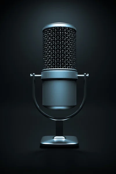 Um único microfone — Fotografia de Stock
