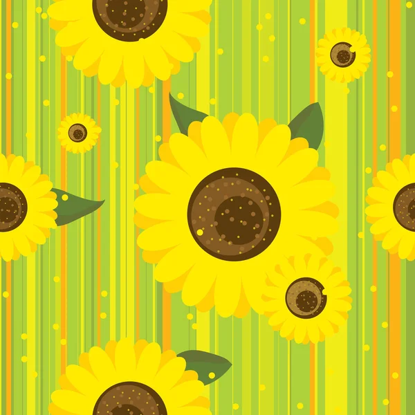 Pola mulus dengan bunga matahari - Stok Vektor