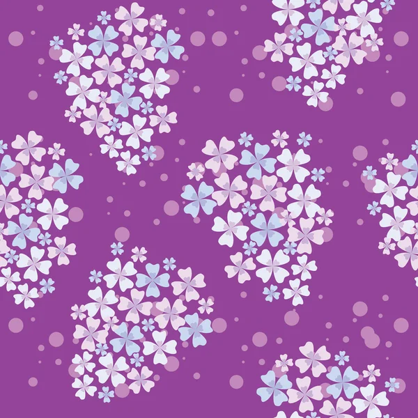 Seamless pattern of lilac flowers — Stock Vector