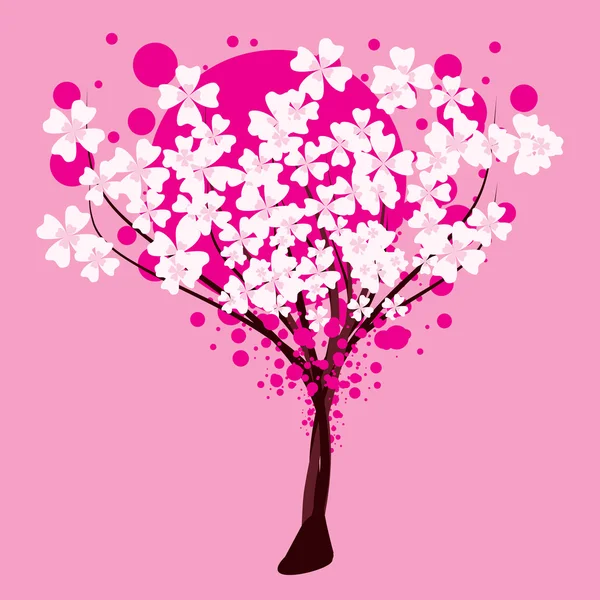Vector de un árbol con flores — Vector de stock