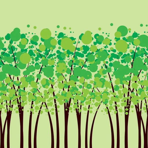 Vettore di alberi verdi, la foresta — Vettoriale Stock
