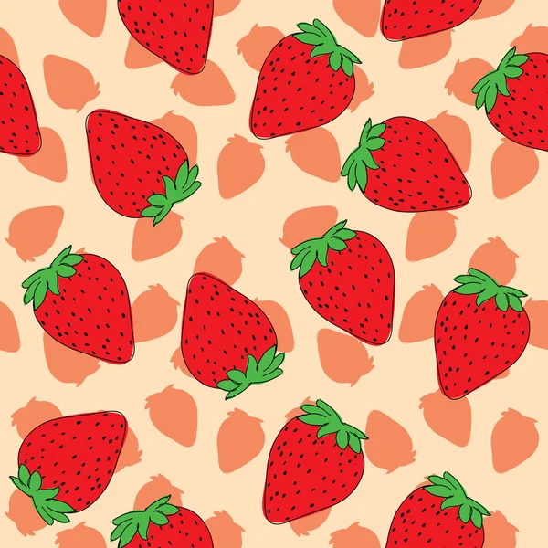 草莓无缝花纹 — 图库矢量图片