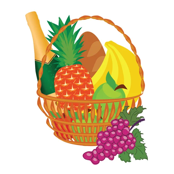 Vecteur d'un panier de fruits — Image vectorielle