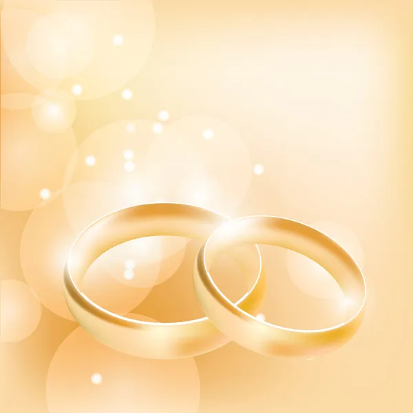 Anéis de casamento em um fundo abstrato —  Vetores de Stock