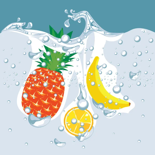 Vektor der Frucht unter Wasser — Stockvektor