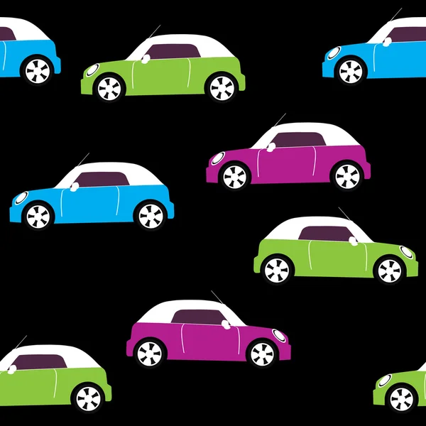Векторный бесшовный рисунок с автомобилями — стоковый вектор