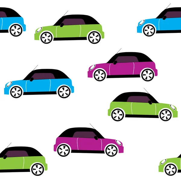 Векторный бесшовный рисунок с автомобилями — стоковый вектор