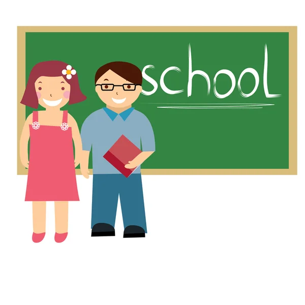 Vektor-Illustration von Kindern in der Schule — Stockvektor