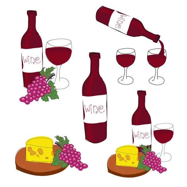 Vectorillustratie van rode wijn — Stockvector