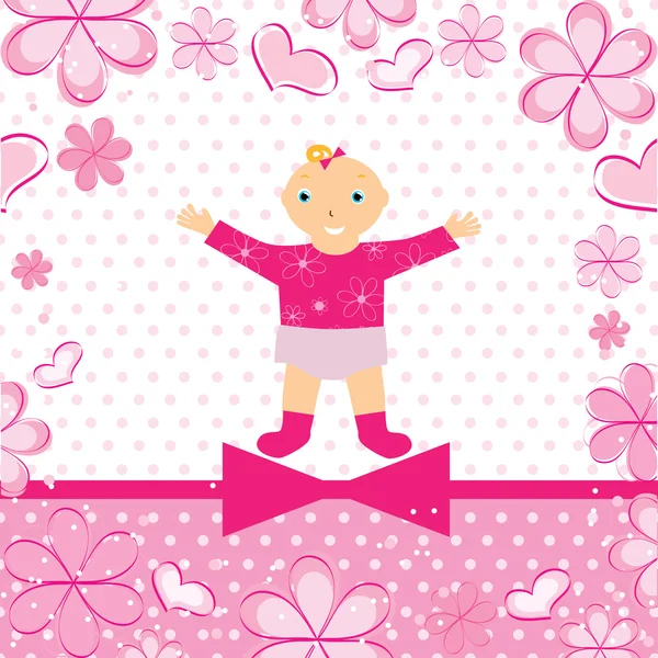 Vector illustration of a baby girl — Stock Vector