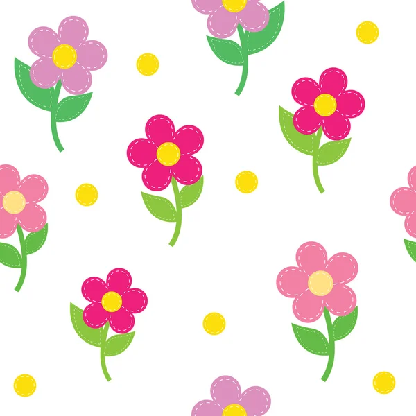 Seamless pattern of flowers — Stock Vector